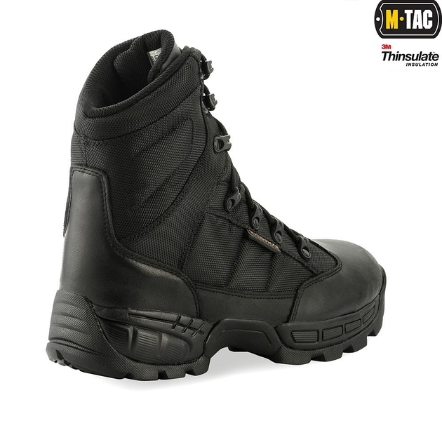 Берцы зимние мужские тактические непромокаемые ботинки M-tac Thinsulate Black размер 40 (26.5 см) высокие с утеплителем - изображение 2