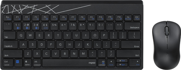 Комплект бездротовий Rapoo Multimode 8000M UI Black (142281) - зображення 1