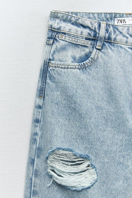 jin様 Джинсы рваные Zara 6164/108 36 Голубые – Брендовая одежда