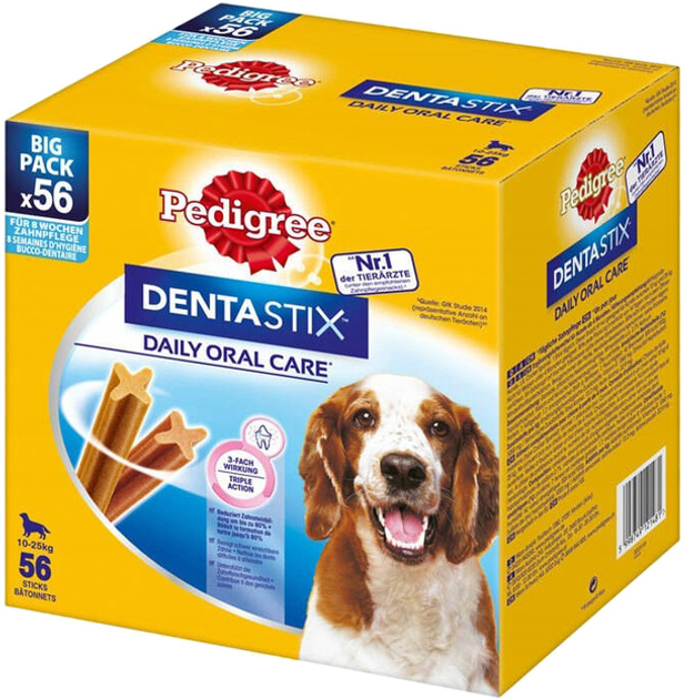Ласощі для собак Pedigree DentaStix для середніх порід 1.94 кг (5998749121481) - зображення 1