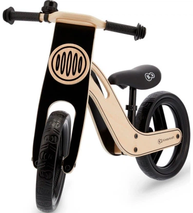 Rowerek biegowy Kinderkraft Uniq drewniany beżowo-czarny (KKRUNIQNAT0000) - obraz 3
