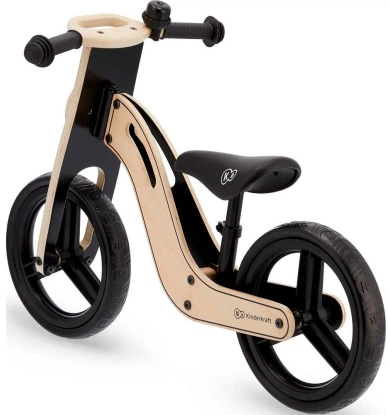 Rowerek biegowy Kinderkraft Uniq drewniany beżowo-czarny (KKRUNIQNAT0000) - obraz 4
