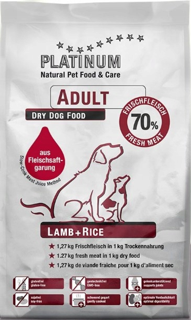 Półwilgotna karma dla psów Platinum Adult Lamb Rice 15 kg (4260208740146) - obraz 1