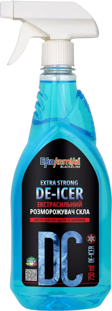 Фото - Автохімія для скла Розморожувач скла Ekokemika Black Line Extra Strong DE-ICER екстрасильний 750 мл (780927)