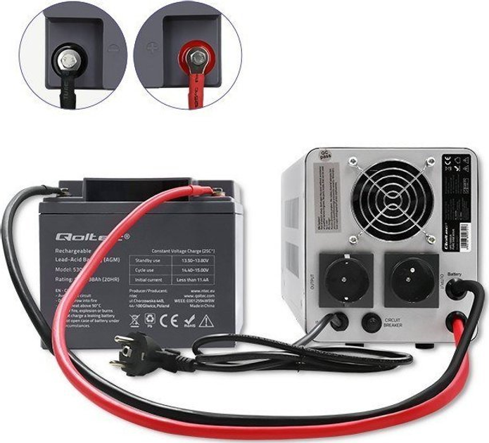 UPS Qoltec Pure Sine Wave 1000VA/700W (5901878507217) - obraz 4