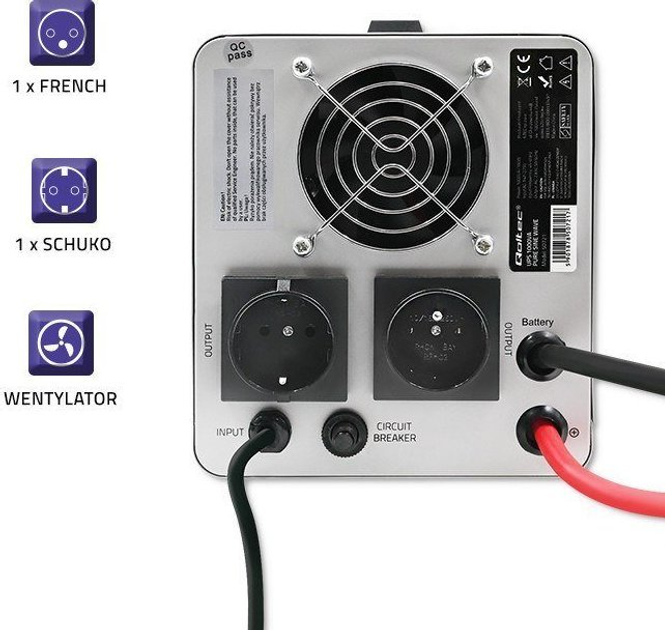 UPS Qoltec Pure Sine Wave 1000VA/700W (5901878507217) - obraz 6