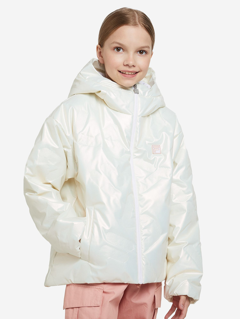 Акція на Дитяча демісезонна куртка для дівчинки Fila Girls' Jacket 123791-01 134-140 см Кремова від Rozetka