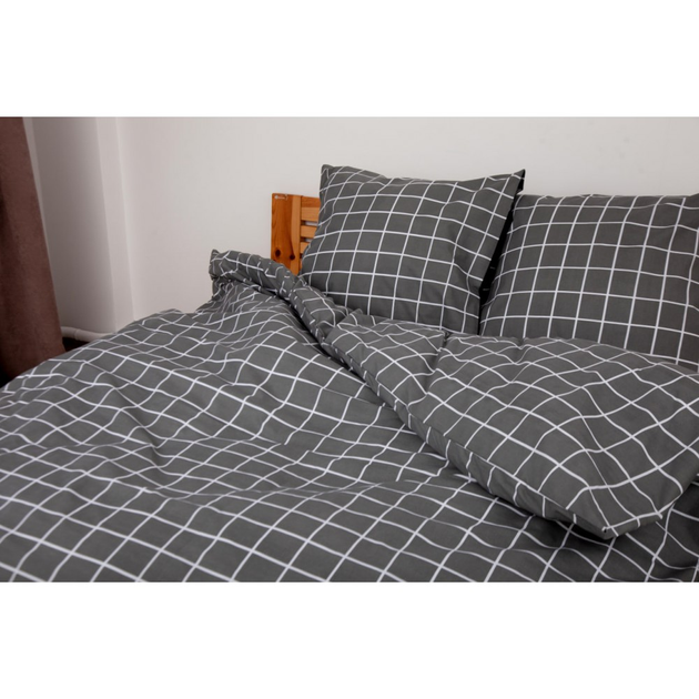 Акція на Комплект постільної білизни ТЕП двоспальний 180x215 см Happy Sleep Duo Grey Check Ранфорс (2-04010_26636) від Rozetka