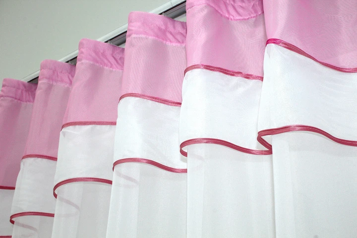 Гардина арка на кухню VR-Textil № 110к білий з рожевим 270х170 см (52-0260) - зображення 4