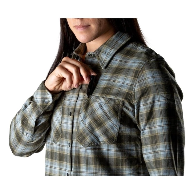 Женская тактическая фланелевая рубашка 5.11 HANNA FLANNEL 62391 X-Small, Moss Plaid - изображение 2