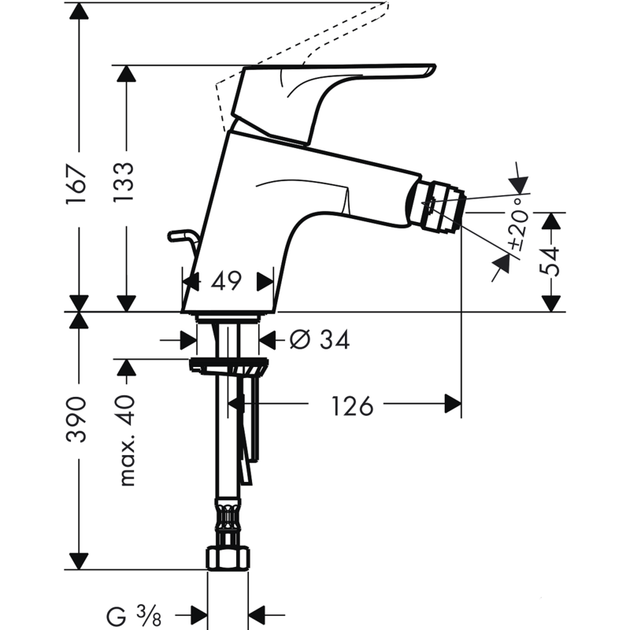 Смеситель для биде Hansgrohe Focus E2 (31920000) - изображение 2