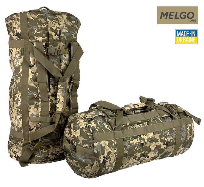 Тактическая сумка-баул 90 л Пиксель Поликордура MELGO - изображение 2