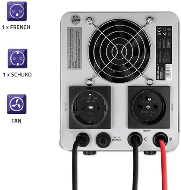 ИБП Qoltec Pure Sine Wave 500VA/350W Постоянная фаза (50716) - изображение 6
