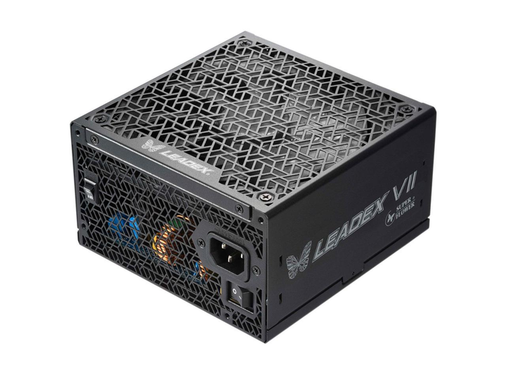 Блок питания Super Flower Leadex VII XG 1000W 80+ Gold, Cybenetics Platinum, ATX 3.0 & PCIe 5.0, W/12VHPWR Cable (2x8pin - 16pin native cables), FDB Fan, SF-1000F14XG, Black - изображение 1