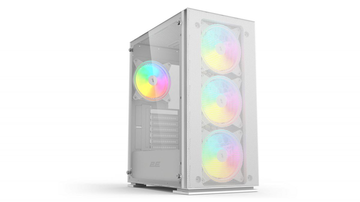 Корпус 2E Gaming Virtus Neo G3301NW, без БЖ, 2xUSB 3.0, 1xUSB 2.0, 3x140mm ARGB, 1x120mm ARGB, controller with remote, TG Side Panel, ATX, білий - зображення 2