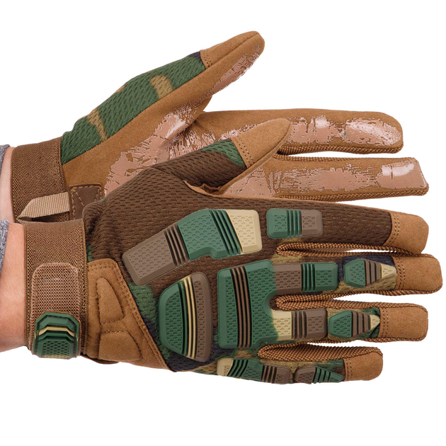 Перчатки тактические с закрытыми пальцами SP-Sport BC-8799 размер: XL Цвет: Камуфляж Woodland - изображение 1