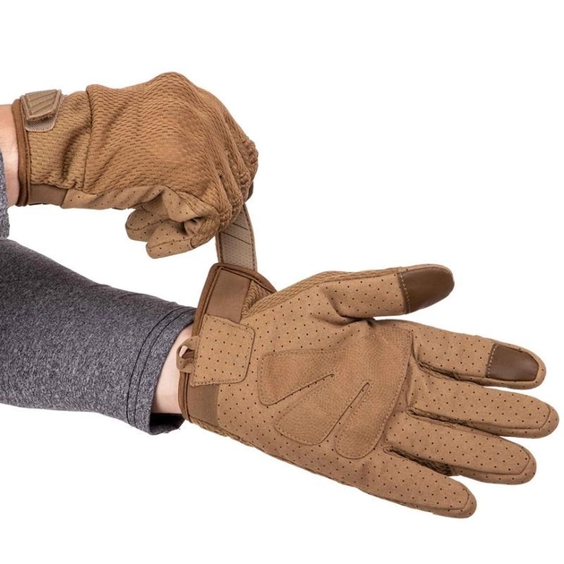 Перчатки тактические с закрытыми пальцами SP-Sport BC-8816 Цвет: Хаки размер: M - изображение 2