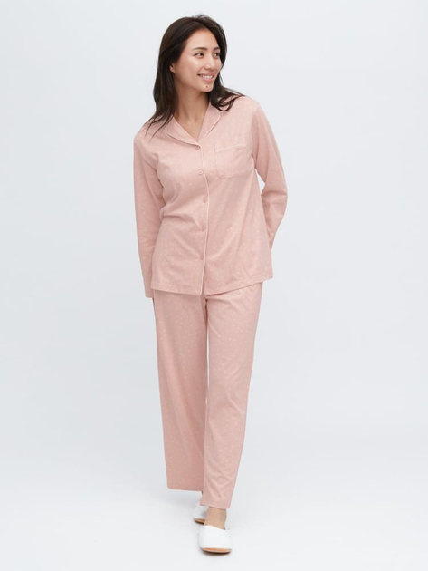 Акція на Піжама (сорочка + штани) жіноча Uniqlo 903850877 XS Рожева від Rozetka