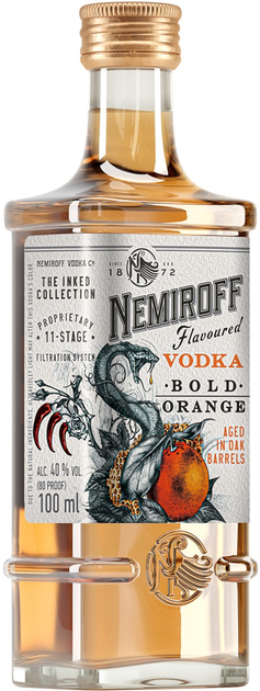 Упаковка настойки Nemiroff Bold Orange De Luxe 0.1 л 40% х 12 шт (4820181427061) - зображення 2