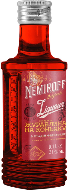 Упаковка настойки Nemiroff Originals Клюква на коньяке 21% 0.1 л х 30 ...
