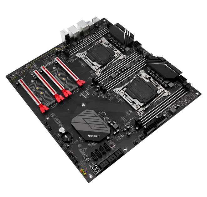 Материнська плата Machinist X99 Dual 8D Max LGA 2011v3 Intel X99, 4x PCI-Ex16, SATA/NVME M.2, 8x DDR4 Xeon E5 V3 V4 - зображення 4