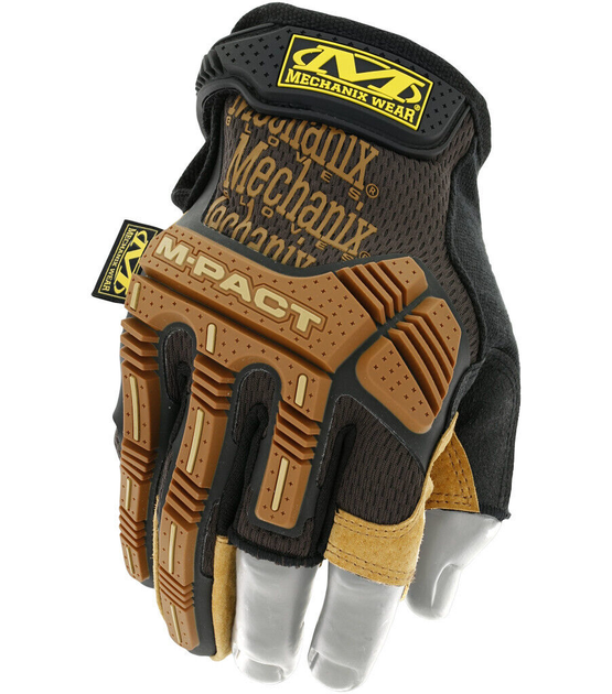 Тактические перчатки Mechanix Wear M-Pact Leather Fingerless Framer без трёх пальцев L - изображение 1