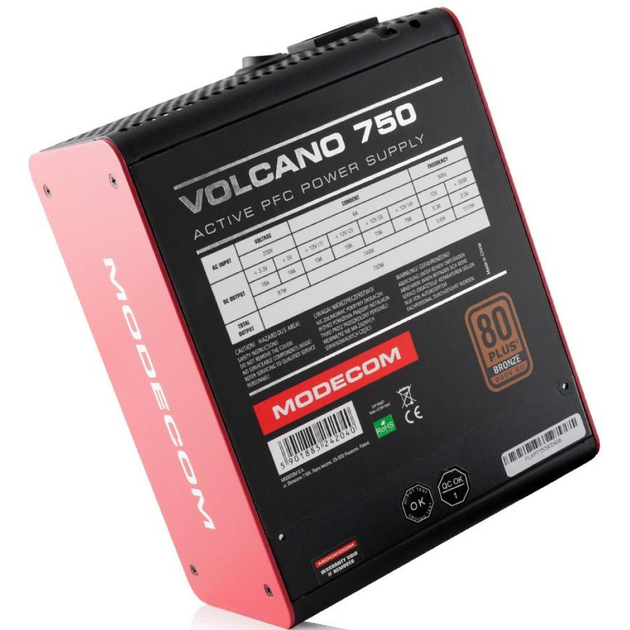Блок питания Modecom 750W VOLCANO (ZAS-MC85-SM-750-ATX-VOLCA) - изображение 4