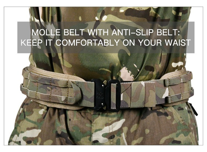 Ремінь з МОЛЛЕ потрійний тактичний військовий M3 Belt MC мультикам / multicam з системою MOLLE потрійний Розмір M - зображення 2