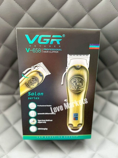 Професійна акумуляторна машинка для стрижки волосся VGR V-658 з функцією тримера і 4 насадками - зображення 9