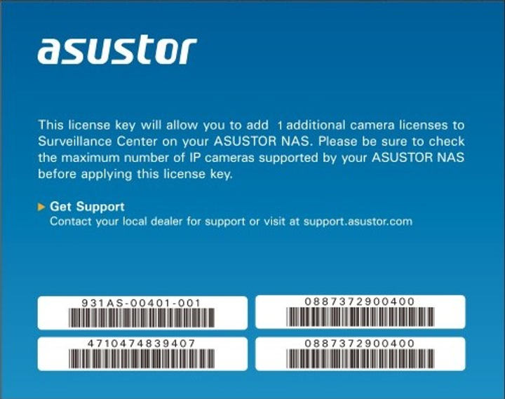 Программное обеспечение Asustor NVR Camera license 1CH (UAT00045) - изображение 3