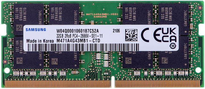 Оперативная память Samsung DDR4-2666 32768 MB PC4-21300 (M471A4G43MB1 ...