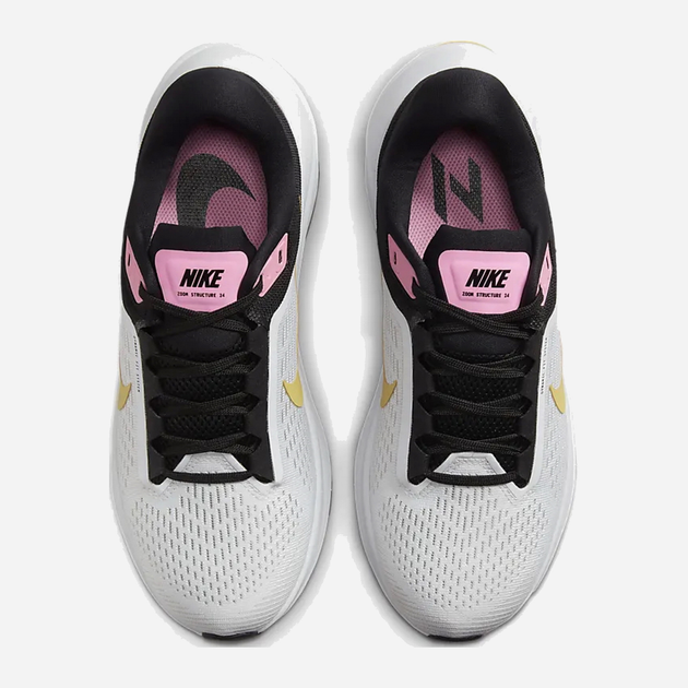 Buty do biegania damskie Nike Air Zoom Structure 24 DA8570-106 36.5 (6US) 23 cm Biały/Czarny (196153936423) - obraz 4