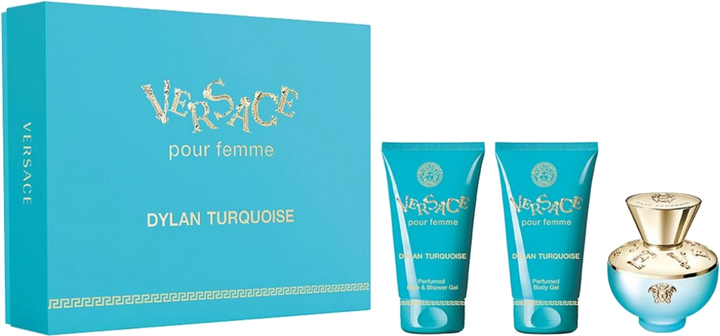 Zestaw damski Versace Pour Femme Dylan Turquoise 30 ml + żel do kąpieli i pod prysznic 50 ml + żel do ciała 50 ml W (8011003870752) - obraz 1