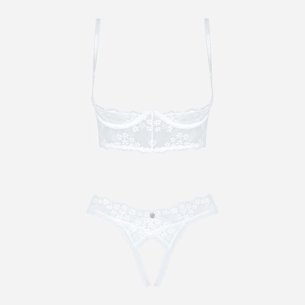Komplet (biustonosz + stringi) Obsessive Heavenlly XS/S Biały (5901688252697) - obraz 5