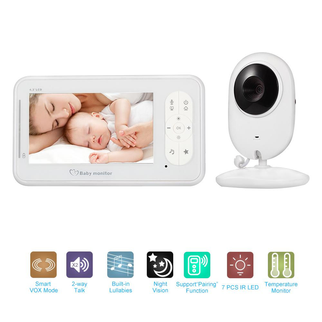 Видеоняня с большим дисплеем ProZone ABM704 4.3in (Baby Monitor) EU - изображение 2
