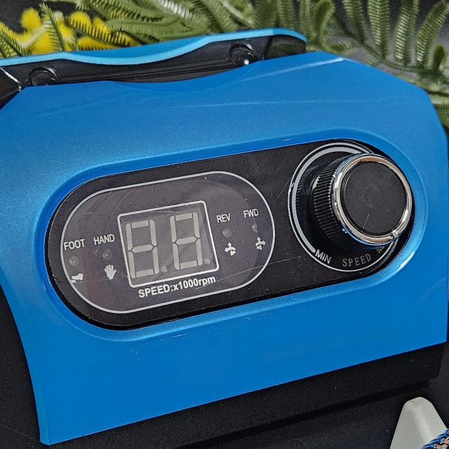 Фрезер з дисплеєм для манікюру та педикюру Nail Drill ZS-717 PRO Синій - зображення 7