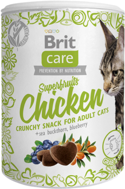 Ласощі для котів Brit Care Cat Snack Superfruits Chicken 100 g (8595602521432) - зображення 1