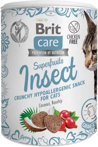 Ласощі для котів Brit Care Cat Snack Superfruits Insect 100 g (8595602555703) - зображення 1