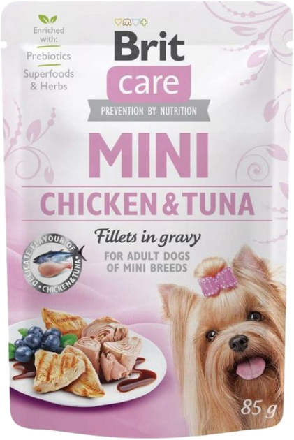Przysmak dla psów Brit Care Mini Pouch Chicken&Tuna 85 g (8595602554836) - obraz 1