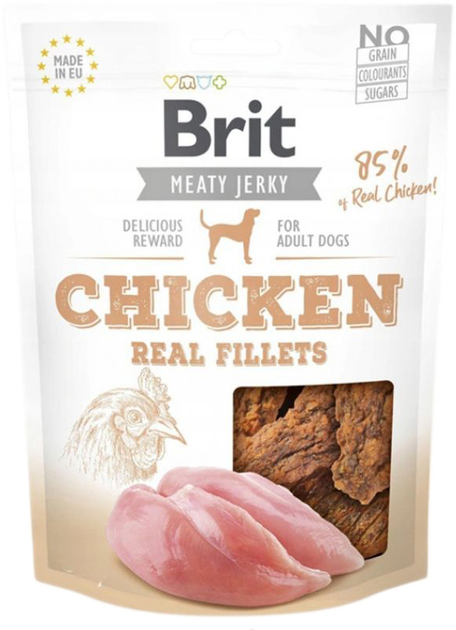 Przysmak dla psów Brit Jerky Chicken Real Fillets - Kurczak 200 g (8595602543670) - obraz 1