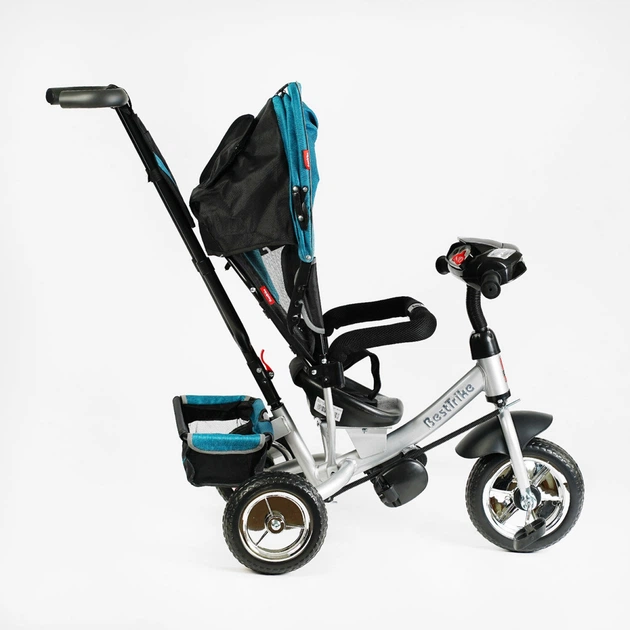 Дитячий триколісний велосипед-коляска з батьківською ручкою Best Trike 6588 - 39-008 колеса зі спіненої гуми, з музикою та світлом, Джинсовий - Фото 5 Дитячий триколісний велосипед-коляска з батьківською ручкою Best Trike 6588 - 39-008 колеса зі спіненої гуми, з музикою та світлом, Джинсовий - зображення 5