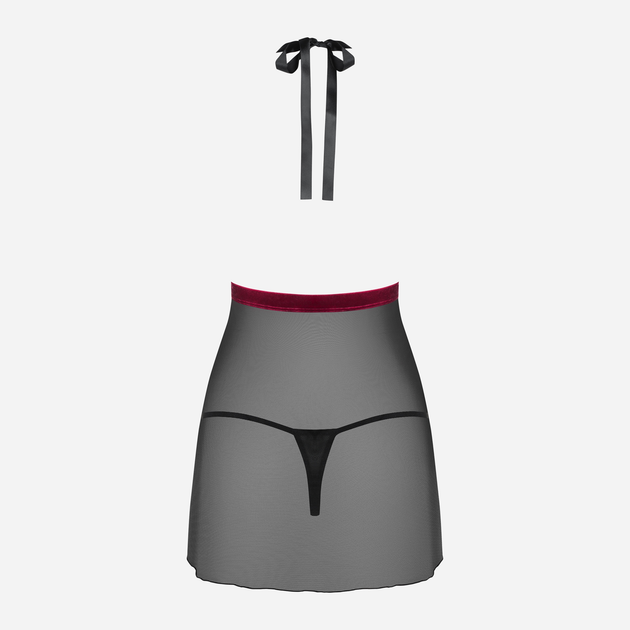 Комплект (пеньюар + трусики-стрінги) Obsessive Rossita L/XL Чорний (5901688229149) - зображення 6