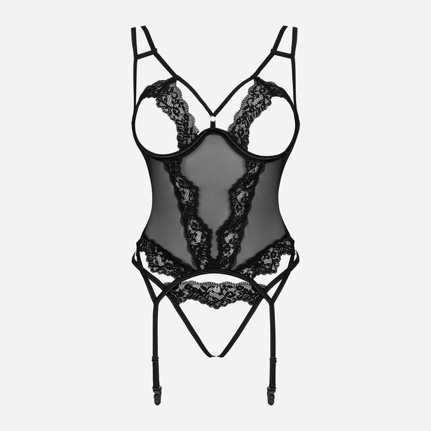 Комплект (корсет + трусики) Obsessive Setilla L/XL Чорний (5901688236734) - зображення 5