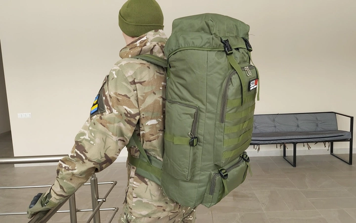 Тактичний військовий рюкзак для походів Tactic великий армійський рюкзак на 70 літрів Олива (ta70-oliva) - зображення 2