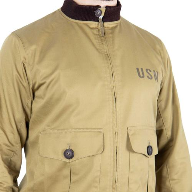 Куртка-Бомбер Usn-37J1 Pilot Jacket P1G Bush Brown XL (Коричневый) Тактический - изображение 2