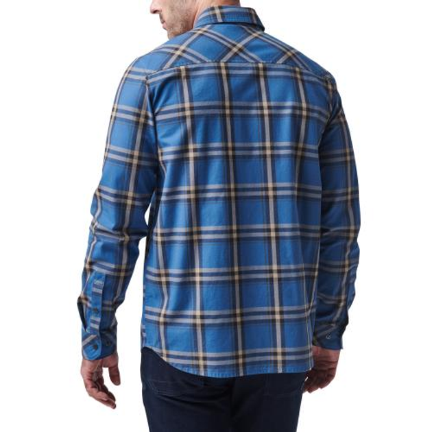 Сорочка 5.11 Tactical Gunner Plaid Long Sleeve Shirt 5.11 Tactical Cobalt Blue Plaid, 2XL (Кобальтово-синій) - зображення 2