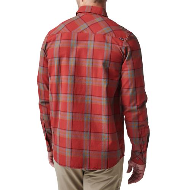 Сорочка 5.11 Tactical Gunner Plaid Long Sleeve Shirt 5.11 Tactical Red Bourbon Plaid, M (Красный бурбон) - изображение 2