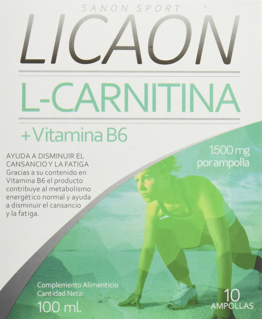 Вітаміни Sanon Sport Licaon L-Carnitina Vitamina B6 10 ампул De (8436556080739) - зображення 1