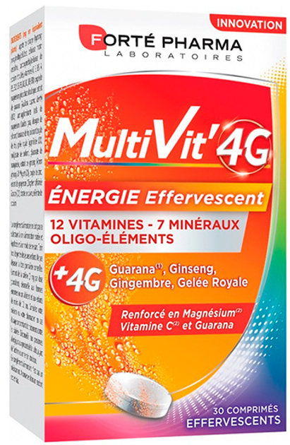 Харчова добавка Forte Pharma Multivit 4g Energy 30 розчинних шипучих таблеток (8470002011472) - зображення 1
