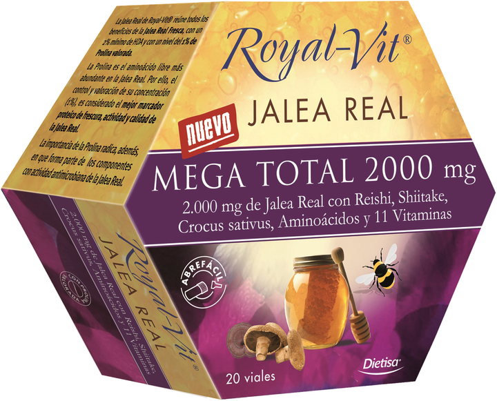 Suplement diety Dietisa Royal Vit Mega Total 2000 Mg 20 fiolek (3175681120266) - obraz 1